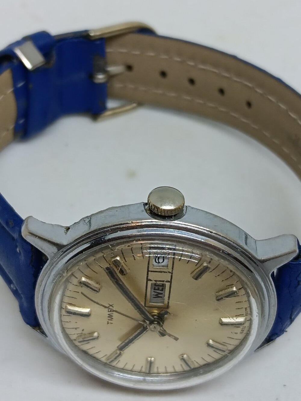 VINTAGE 1976 Timex Mercury M27 16852-02776 Men's 35mm Mechanical Day/Date Watch - Picture 5 of 11